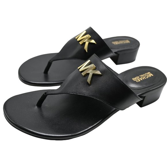 Michael Kors DEANNA Leather Logo Thong Sandal - Picture 1 of 4